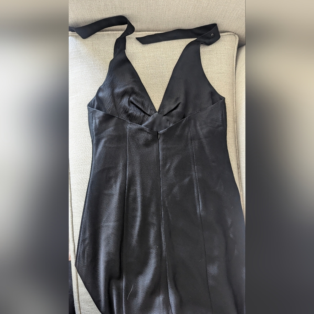 Vintage Y2K 2000s banana Republic 100% silk black halter dress - Picture 12 of 16